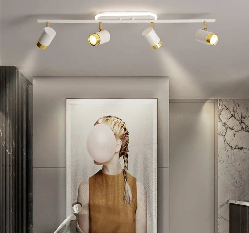 Simple Long Black Gold White New Modern LED Chandelier Lights Living Dining Room Spotlight Bedroom Hallway Lamps Indoor Lighting