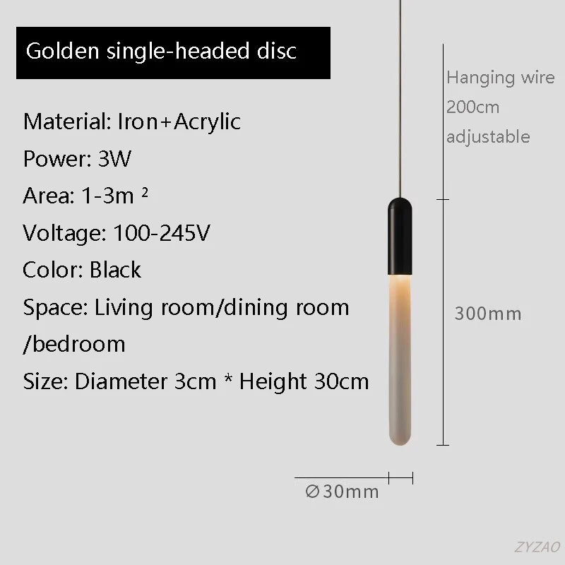 Nordic Long Chandelier Staircase Hanging Lamp Minimalist Gold or Black Kitchen Bedroom Living Room Light Penthouse Pendent Lamp