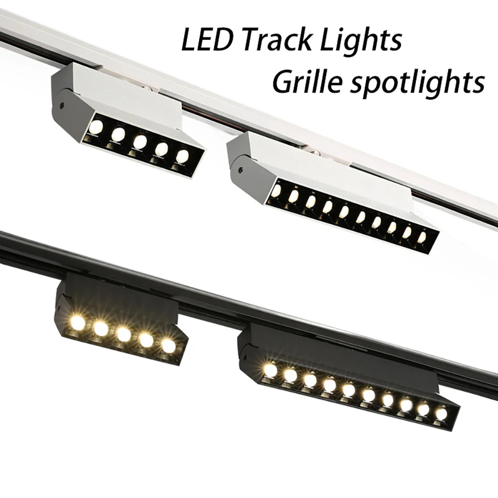 LED Track Light Spotlight Grille Light Surface-mounted Ceiling Light Black White 10W20W Dimmable Commercial Home Indoor Lighting