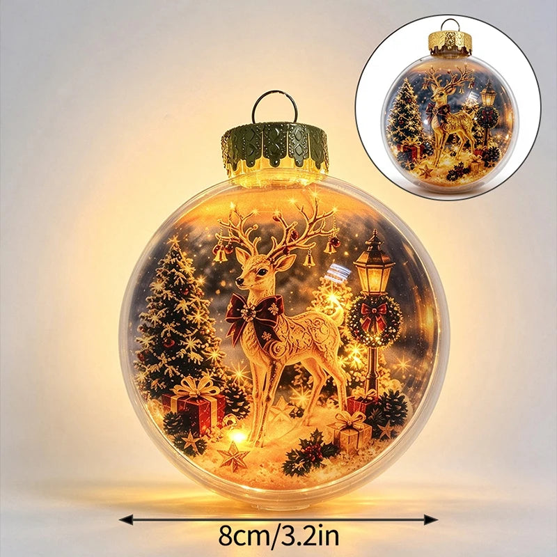 Glowing Christmas Snow Globe Christmas Decorations 2026 Xmas Tree Santa Christmas Bell Christmas Accessories Navidad Gifts