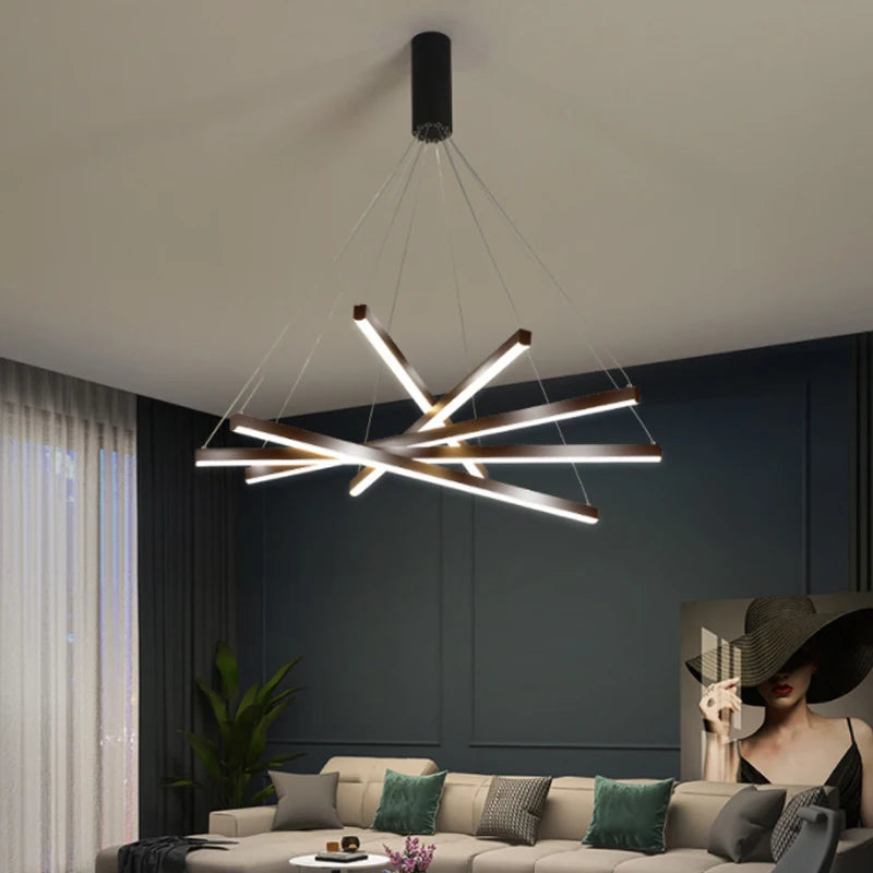 Modern Led Chandeliers Living Dining Room Kitchen Lighting Decor Lustre Pendant Lamp Indoor Duplex Hall Hanging Lights Fixture