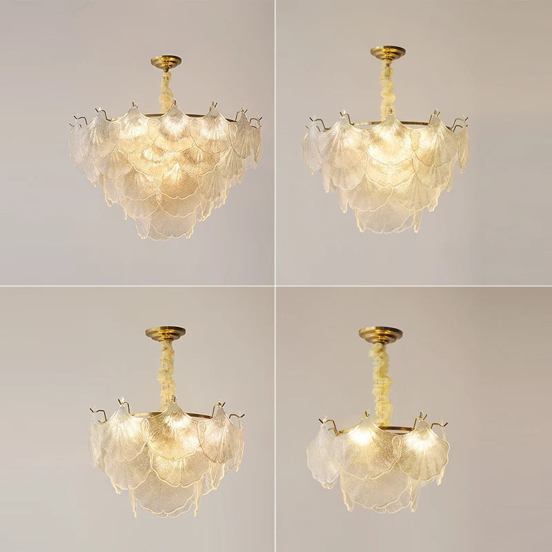 Modern French Style Glass Led Chandelier For Living Room Bedroom Dining Room Kitchen Art Romantic Design Pendant Light Fixtures
