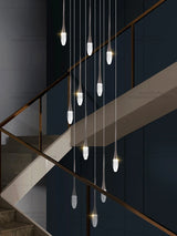 Nordic Minimalist Chandelier Home Decor Living Room Loft Chandelier Interior Lighting Duplex House Villa LED Stair Pendant Light