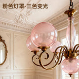 French Retro Living Room Chandelier Rustic American Vintage Dining Room Light Luxury Bedroom Glass Princess Ceiling Lamp
