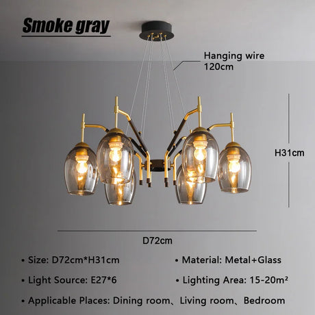 Nordic Pendant Lamp For Living Room Hall Bedroom Vintage Led Farmhouse Chandelier Interior Home Decors Ceiling Lighting Fixture