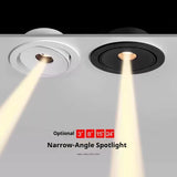 Led Spotlight Small Beam Angle 3 8 15 24 Degree Spot Light Recessed Round Atmosphere Dining Table Ultra-thin White Black 85-265V