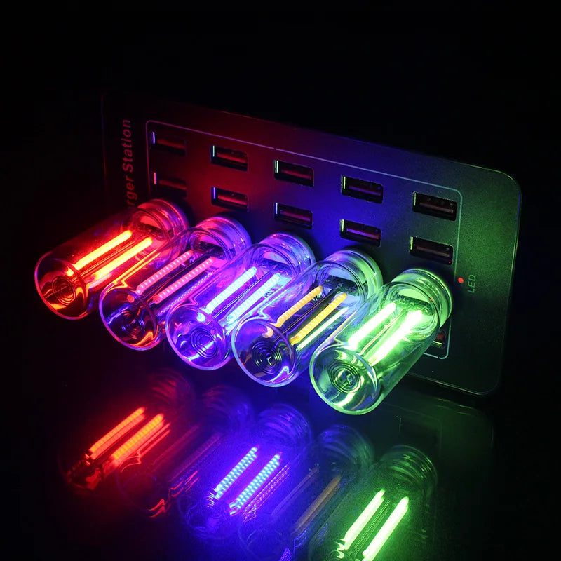 Car USB Night Light Touch Dimmable LED Filament Lamp Portable Lighting Decorative Atmosphere Lamp for Car Bedroom Outdoor