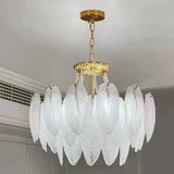 French Feather Chandelier Modern Luxury Glass Lamp For Living Room Restaurat Bedroom Villa Kitchen Home Decor Hotel Hall Lamp