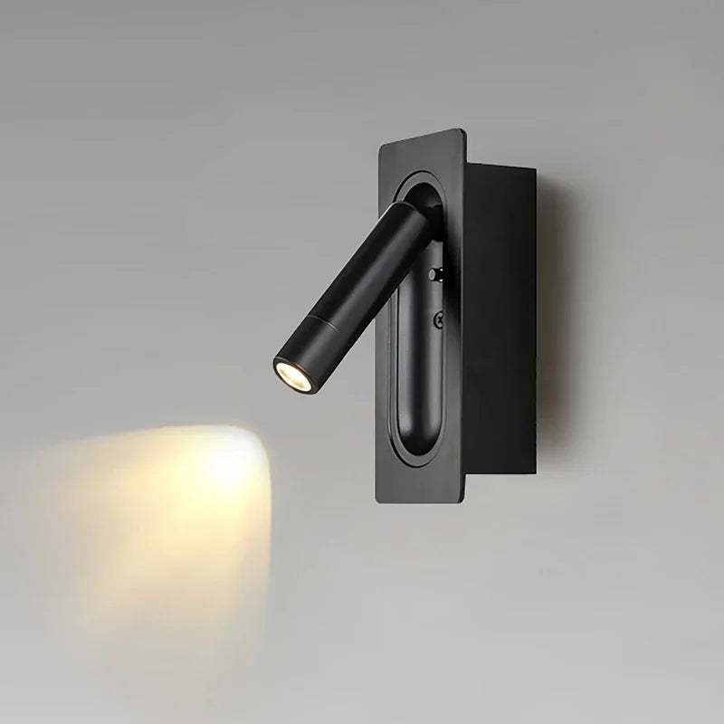 LED Ambient Reading Light Adjustable Recessed Wall Light Wide Voltage 85V-265V Indoor Rotatable Bedside Reading Light