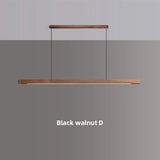 Stylish Minimalist Creative Wood Long Strip Hanging LED Pendant Lights Fashion Lamps for Living Room Home Decoration Chandelier