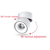 Surface Mounted Rotating Anti Glare Dimmable LED Downlight 24W/20W/15W/10W COB Ceiling Lamp Spot Light AC90-260V Indoor Lighting