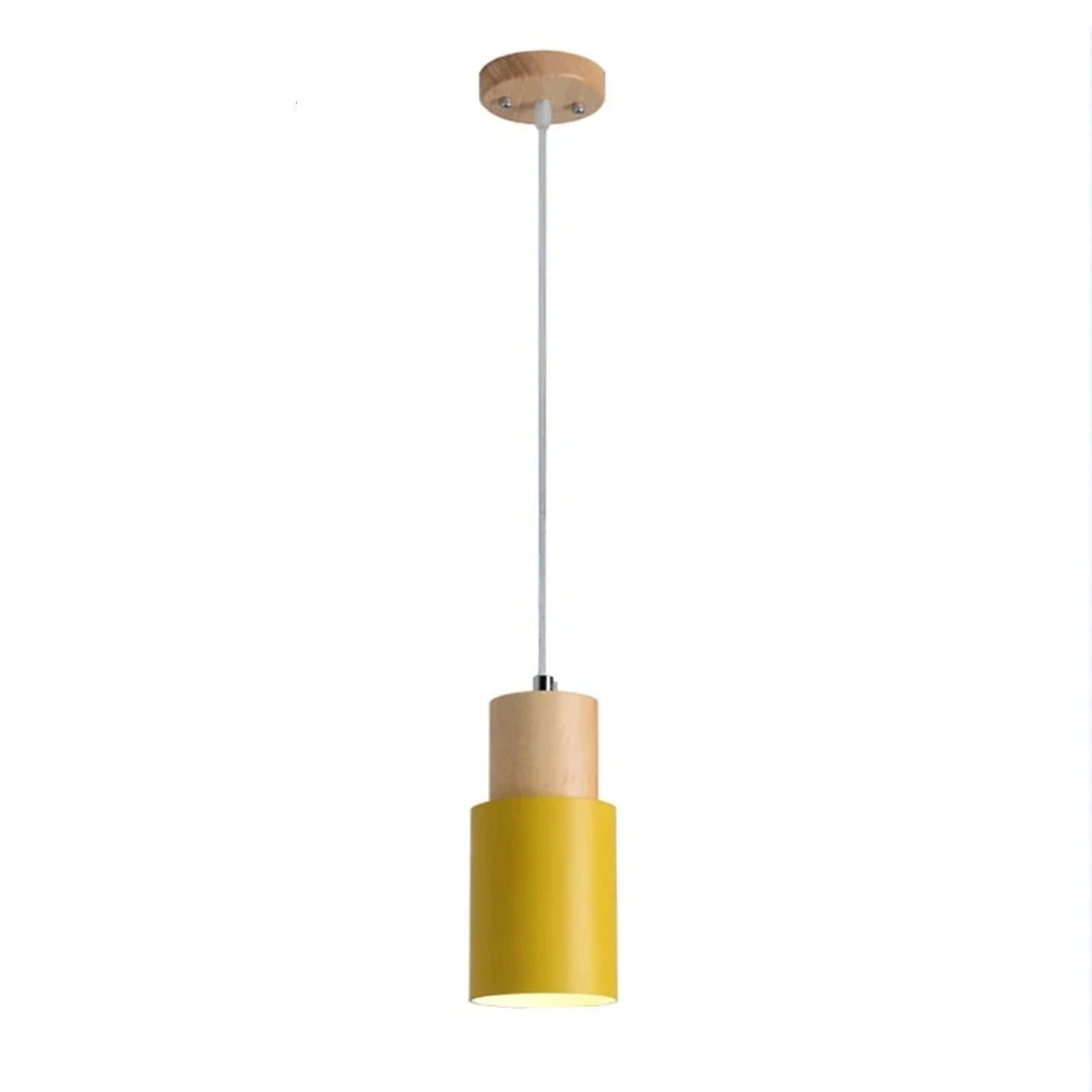 Nordic Pendant Light Wooden Macaron LED Iron Hanging Lamps For Living Room Bedroom Bedsides Restaurant Cafe's Home Decor's Lighting