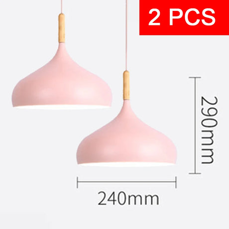 Multi Color Luster Pendant Lights Dia 16/17/24cm Restaurant Wood Hanging lighting Light Fixtures Modern E27 LED Loft Hang lamp