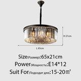 New Modern LED Crystal Chandelier American Living Dining Room Villa Hanging Light Bedroom Ceiling Pendant Lamp Home Decor Lustre