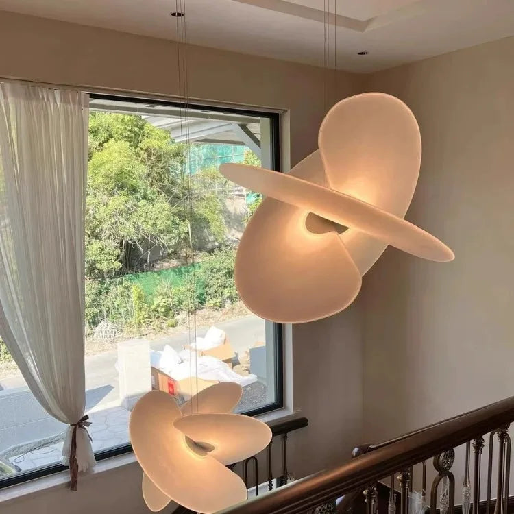 Modern Italian Minimalist Silk Pendant Light - Nordic White Ceiling Hanging Lamp Fixture for Loft, Villa, Living Room & Hotel