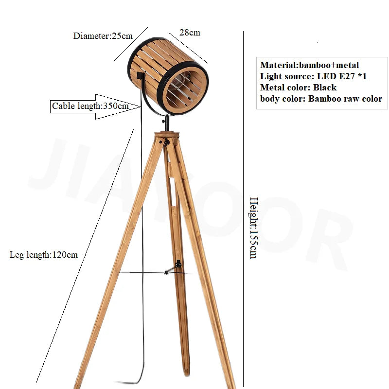 New Chinese Wabi-Sabi Solid Wood Floor Lamp - Creative Retro Standing Light Fixture for Living Room, Study & Bedroom