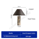 Italian Designer Natural Marble Table Lamp - Luxury Stone Side Light for Living Room