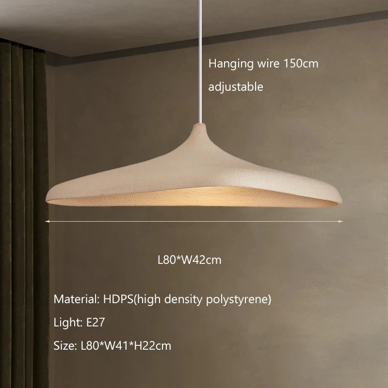 Nordic Minimalist Wabi-Sabi Cream Style LED Ceiling Chandelier - Modern Fabric Hanging Pendant Lamp Fixture for Living Room, Dining Room & Bedroom