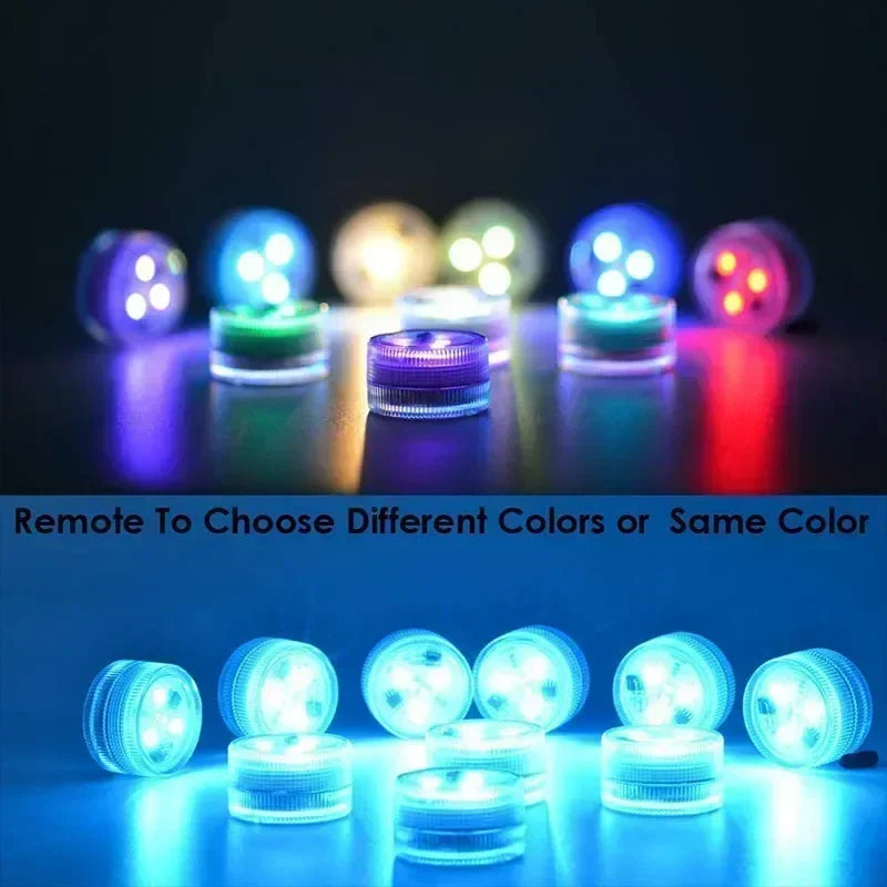 1-10PCS Car Wireless Adhesive LED Car Interior Ambient Light Remote Control Decor Auto RGB Interior Atmosphere Light Decorative