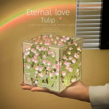 DIY Tulip Mirror Cube Night Light - Creative Infinite Flower Sea Lamp Kit