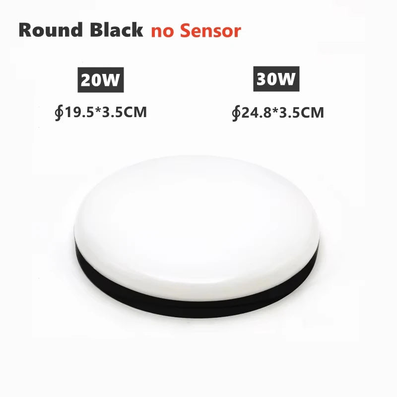 Waterproof PIR Motion Sensor LED Ceiling Light (20W/30W) - Ultra-Thin High-Lumen Lamp Fixture for Bathroom, Garage, Balcony & Corridor