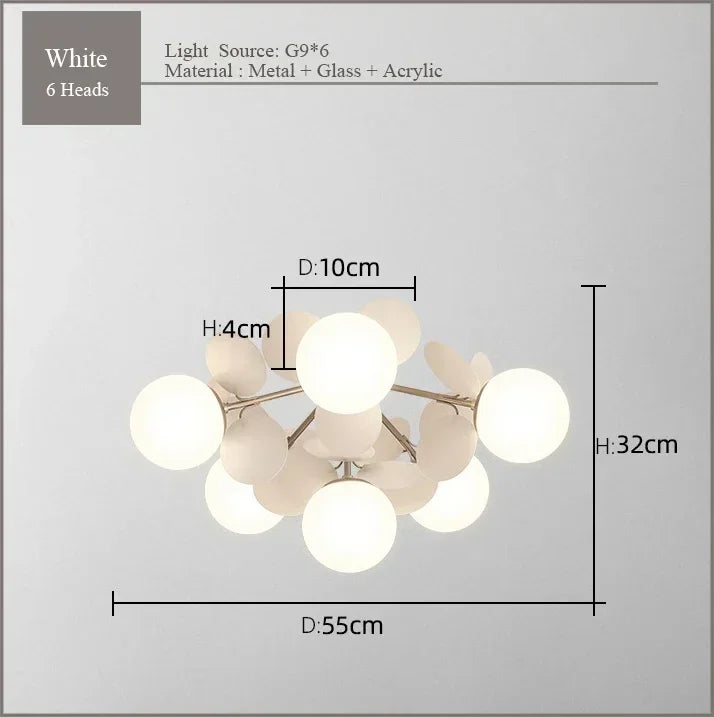 Modern Full Spectrum Ceiling Light - Colorful Bubble Lamp for Living Room