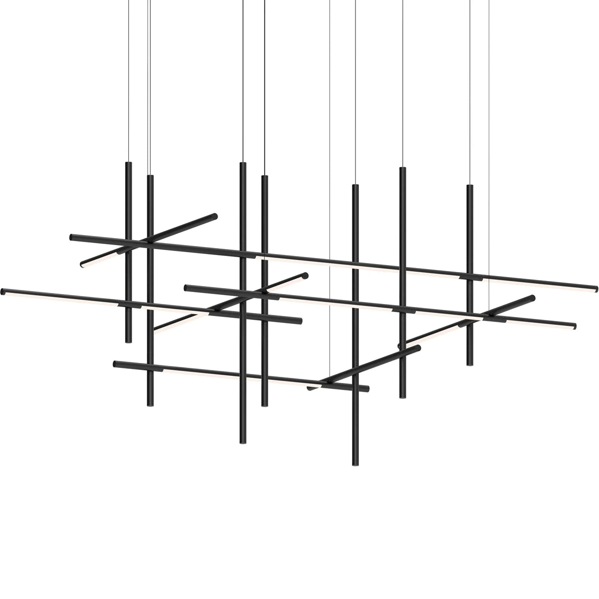 Italian Gold Modern LED Multi-Head Chandelier - Minimalist Pendant Hanging Light Fixture for Staircase, Living Room & Dining Table
