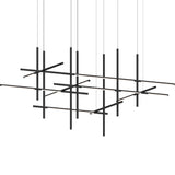 Italian Gold Modern LED Multi-Head Chandelier - Minimalist Pendant Hanging Light Fixture for Staircase, Living Room & Dining Table