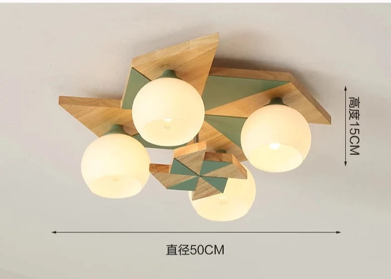 Nordic Bedroom Lamp Macaron Study Room Lamp Personalized Creative Modern Simple Windmill Solid Wood Lamps