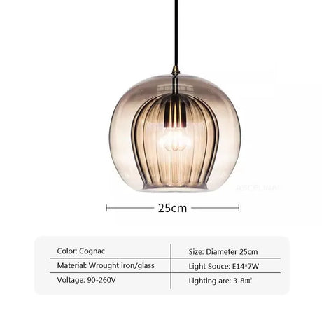 Nordic Glass Pendant Light LED Hanging Lamp For Dining Room Living Room Coffee Shope Home Indoor Decors Lighting Fixtures