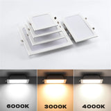Ultra-Thin Square LED Recessed Downlight - 9W 12W 24W Ceiling Grille Panel