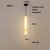 Elevate Your Dinning Room With Our Marble Cylinder Led Pendant Light Dimming Function White Linear Alabaster Gold Silver