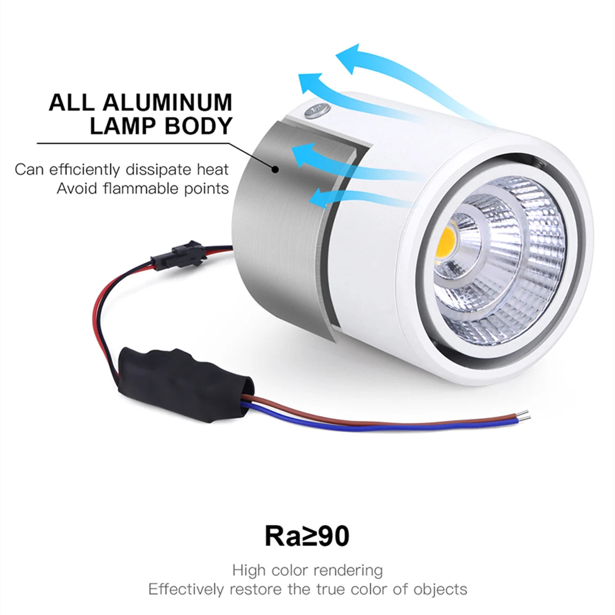 LED Ceiling Lamp 7W 12W Spotlight Aluminum COB Surface Mounted Spot Light AC85-265V Downlight for Kitchen Hallway Indoor Lightin