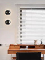 Minimalist plated silver luxurious wall lamp modern simple circular Nordic corridor stairs lunar eclipse bedside lamp