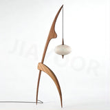 New Chinese Wabi-Sabi Solid Wood Floor Lamp - Creative Retro Standing Light Fixture for Living Room, Study & Bedroom