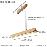 Nordic wood grain simple long dining table pendant lamp living room kitchen artistic luster home decoration lighting fixture
