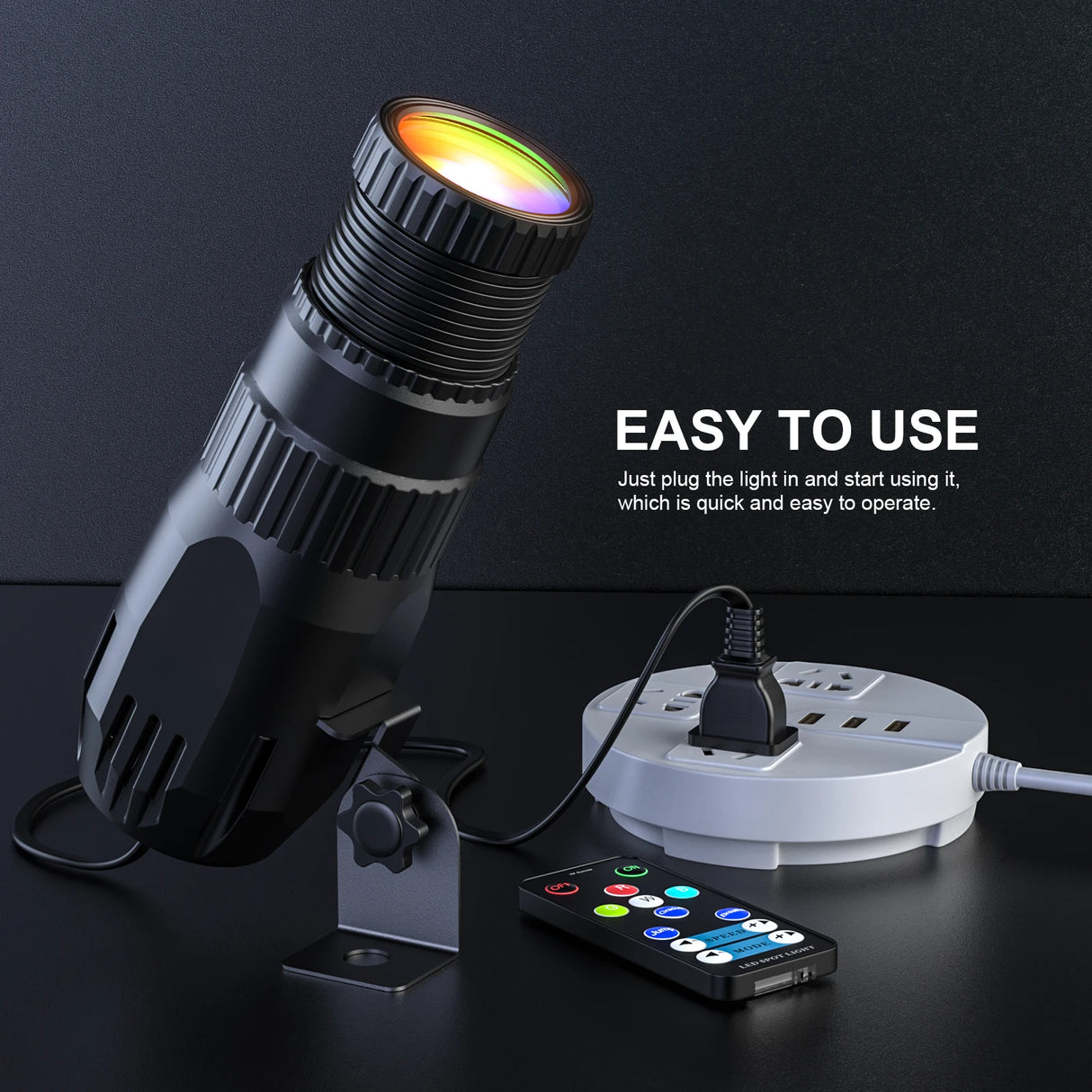 2Pcs 10W LED Mini Spotlight With Remote Manual Focus RGBW Pinspot Stage Light For DJ Disco Bar Club Show Wedding Party