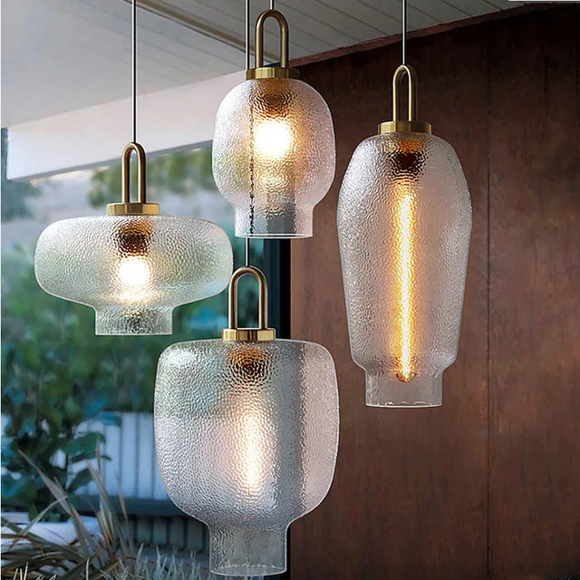 Modern LED Lantern Glass Ceiling Chandeliers Minimalist Nordic Living Dining Room Hanging Light Home Decors Pendent Lamp Fixtures