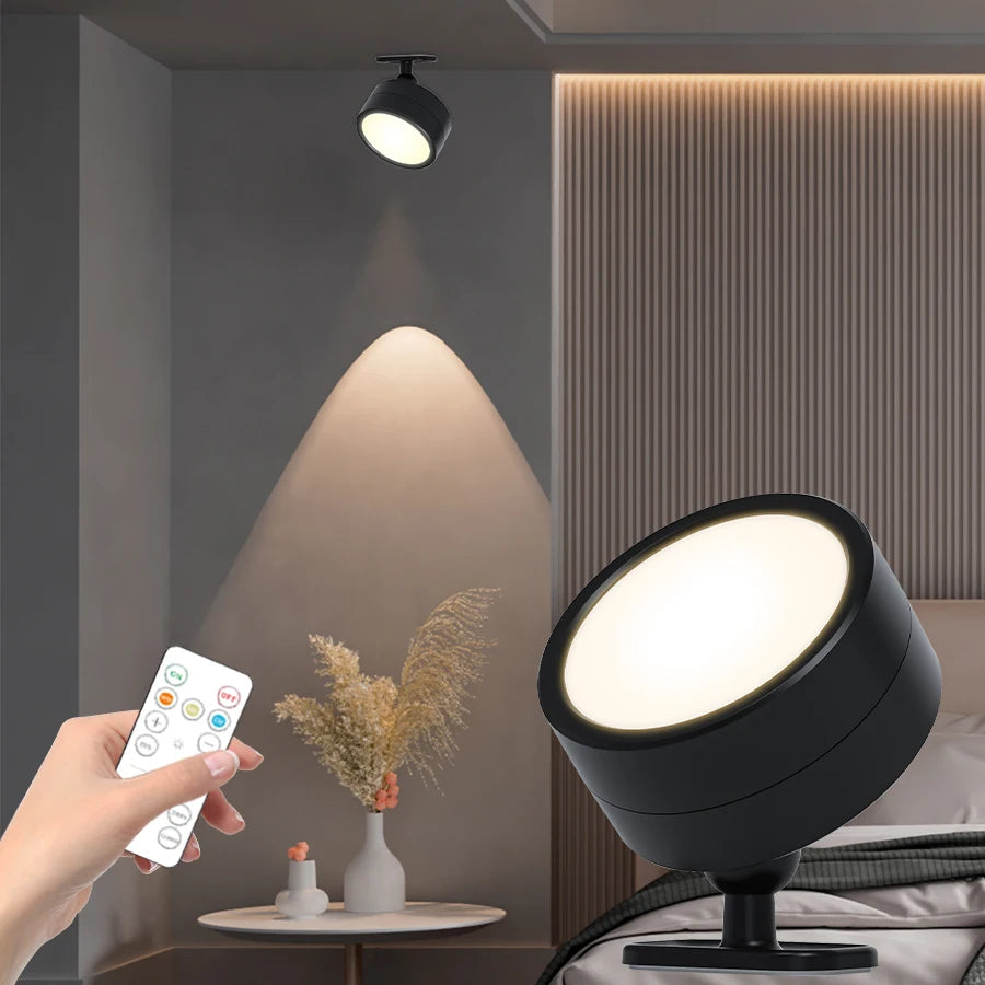 Wireless LED Magnetic Wall Light - USB Rechargeable Sconce with Remote Control
