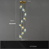 Modern Blue Glass Led Pendant Lamps Designer Hanging Lamps for Hallway Bar Bedroom Chandelier Suspension Luminaire Lighting