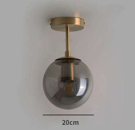 Nordic Smoke Grey Chandelier Ceiling Lamp Post-modern Amber Glass Ceiling Lamp for Living Room Corridor Bedroom Art Ceiling Lamp