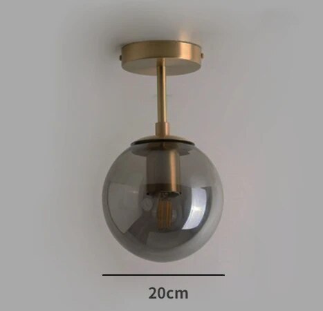 Nordic Smoke Grey Chandelier Ceiling Lamp Post-modern Amber Glass Ceiling Lamp for Living Room Corridor Bedroom Art Ceiling Lamp