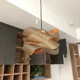 Natural Wood Skin Pendant Lamp - Southeast Asian Style Hanging Light for Bedroom