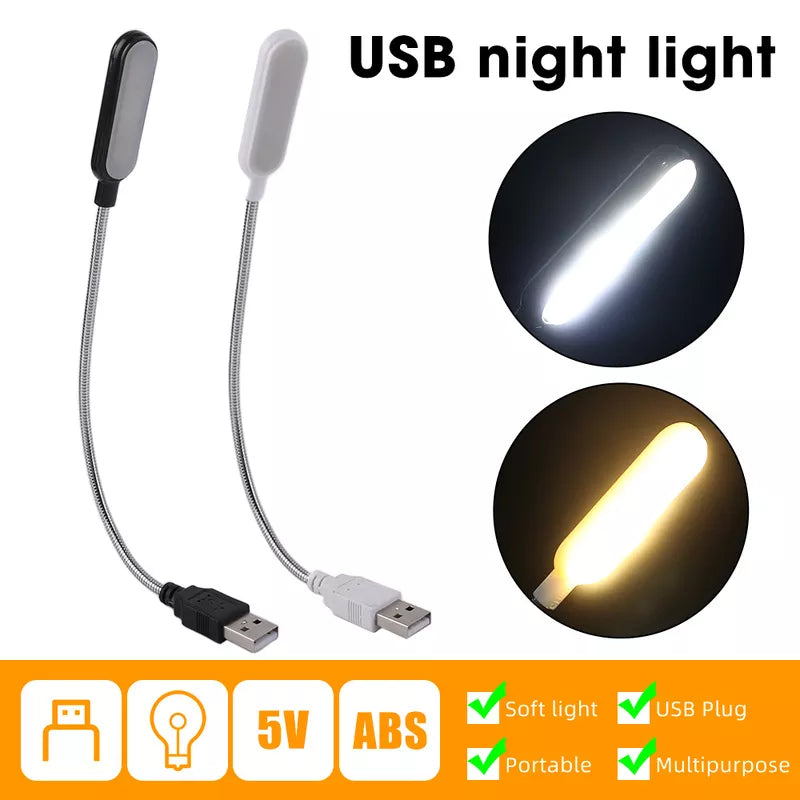 Travel Portable USB Reading Lamp Mini Led Book Light Night Lights Powered By Laptop Notebook Computer Christmas Gift Led Light