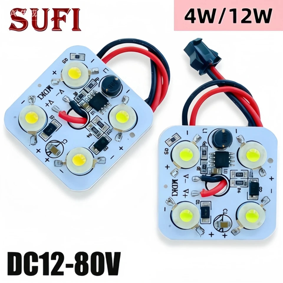 DC 12V-80V High Power LED Light Beads - 4W 12W Aluminum Base Chip