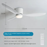 Ceiling Mounted Fan Light Intelligent Ceiling FanLamp Bedroom Restaurant Household Lowfioor Electric Fan CeilingLamp Nordic Style