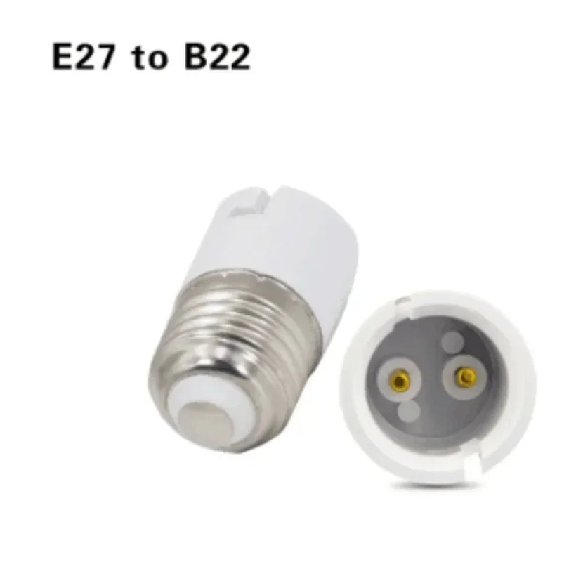 E27 to B22 Light Socket Adapter Converter (1/3/6/10 Pack) - AC 110V-220V Screw to Bayonet Bulb Holder Extender for LED Lamps