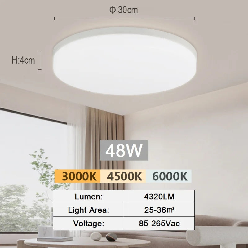 Modern LED Ceiling Panel Light - 18W 24W 36W 48W Indoor Lamp