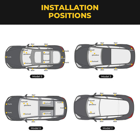 For Tesla RGB LED Lights Bulbs Kit Atmosphere Lamp Projector Trunk Lamp With Remote Control Car Interior for Tesla Model Y 3 X S