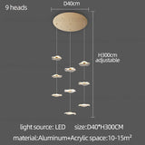 Led Staircase Pendant Lamp Modern Circular Lotus Leaf Living Room Chandelier Designer Villa Style Large Penthouse Chandelier